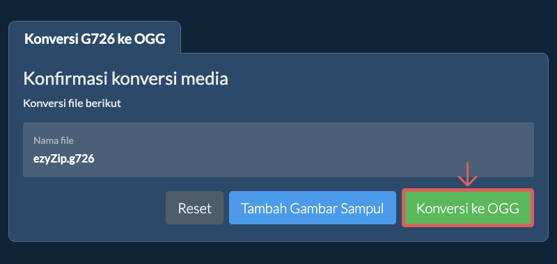 Konversi ke OGG Konversi ke OGG