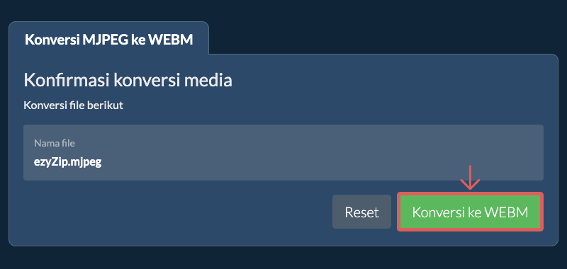 Konversi ke WEBM Konversi ke WEBM