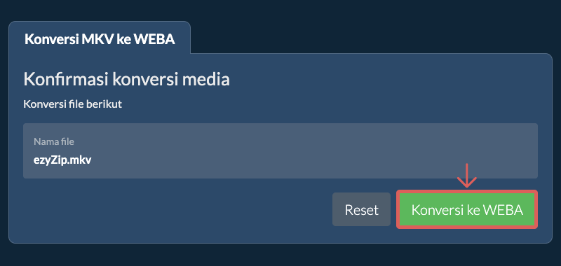 Konversi ke WEBA