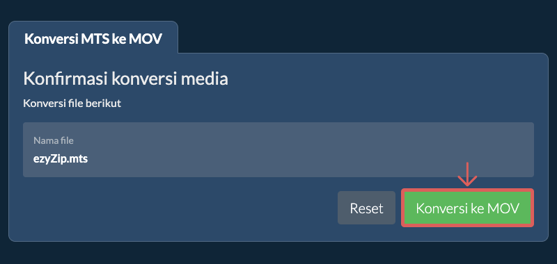Konversi ke MOV Konversi ke MOV