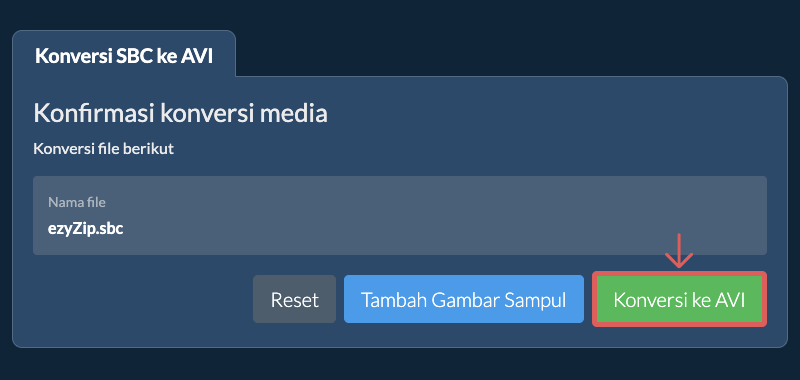 Konversi ke AVI Konversi ke AVI
