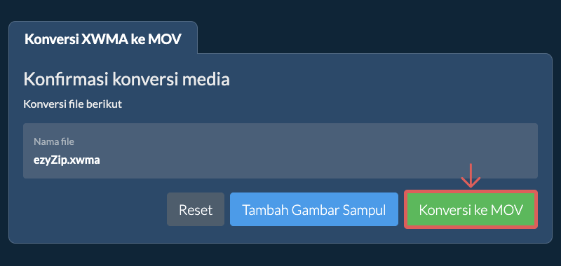 Konversi ke MOV Konversi ke MOV