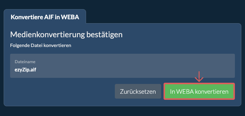 In WEBA konvertieren