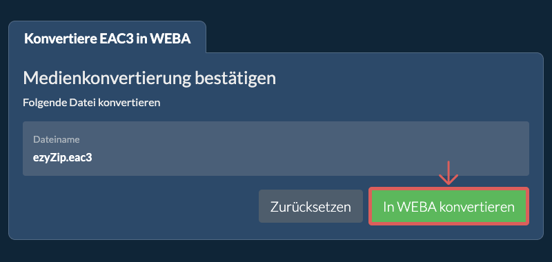In WEBA konvertieren