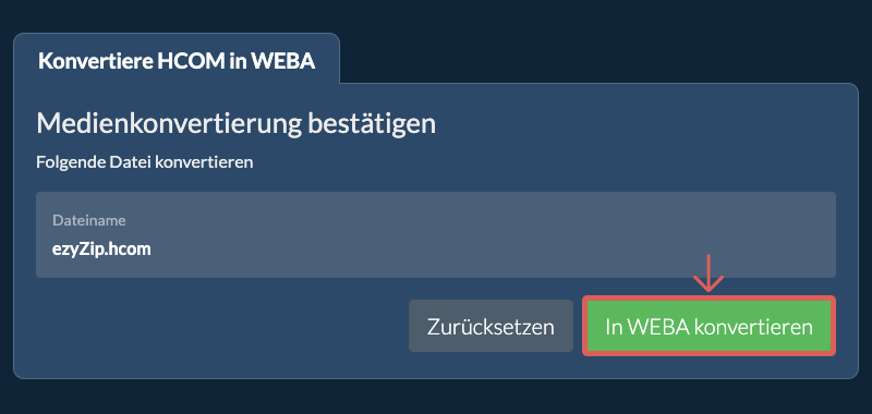 In WEBA konvertieren In WEBA konvertieren