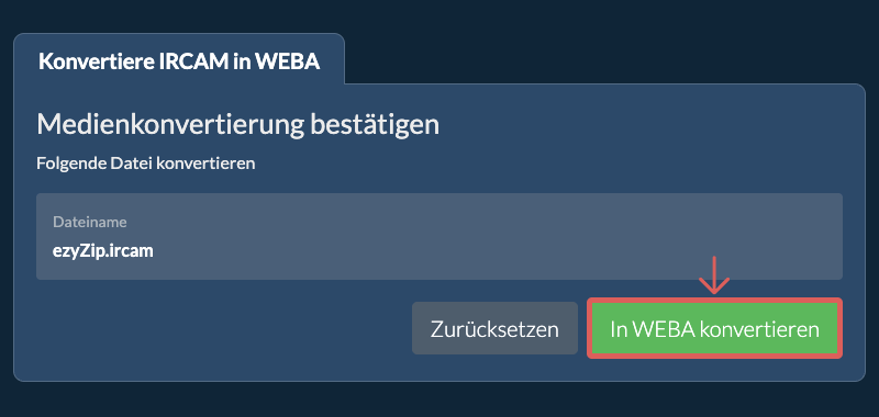 In WEBA konvertieren