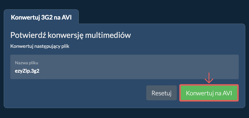 Konwertuj na AVI