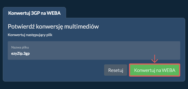 Konwertuj na WEBA Konwertuj na WEBA