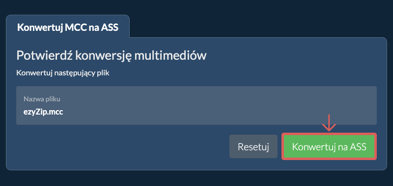 Konwertuj na ASS Konwertuj na ASS