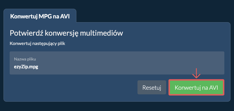 Konwertuj na AVI
