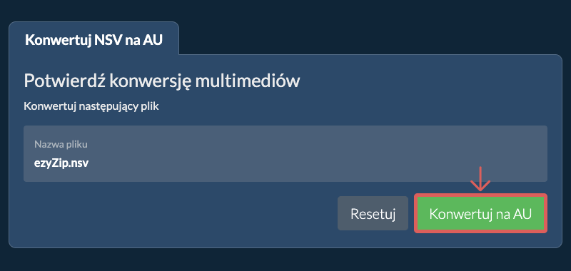 Konwertuj na AU Konwertuj na AU
