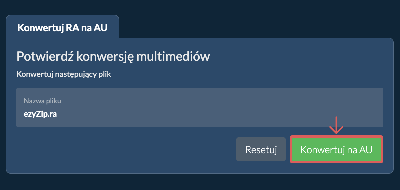 Konwertuj na AU Konwertuj na AU