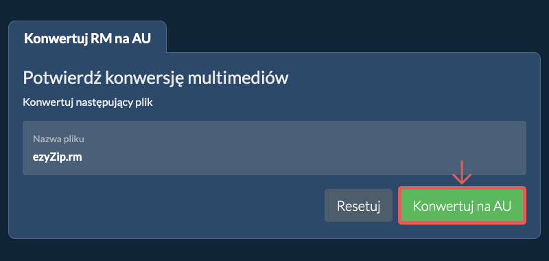 Konwertuj na AU