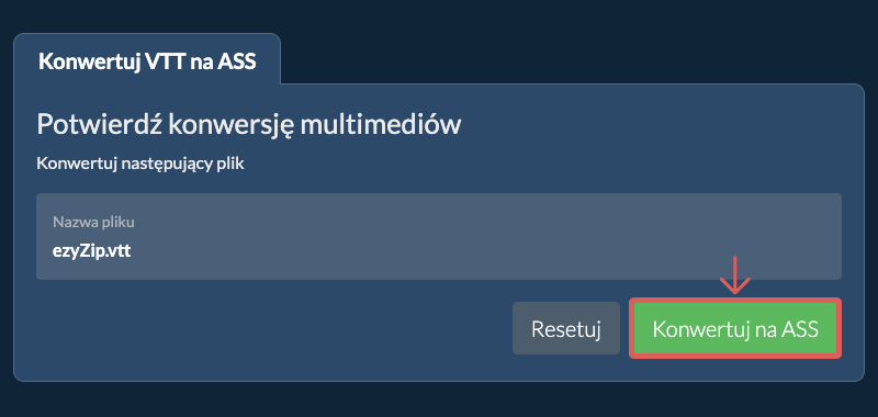 Konwertuj na ASS Konwertuj na ASS