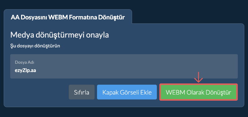 WEBM Olarak Dönüştür WEBM Olarak Dönüştür