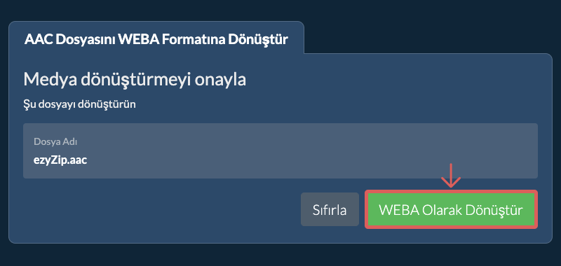 WEBA Olarak Dönüştür