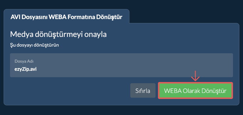 WEBA Olarak Dönüştür WEBA Olarak Dönüştür
