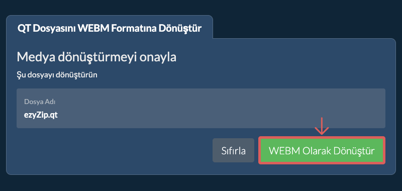 WEBM Olarak Dönüştür