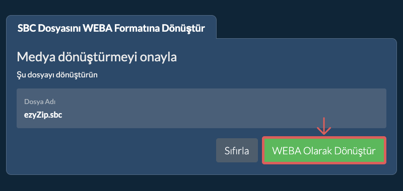 WEBA Olarak Dönüştür WEBA Olarak Dönüştür