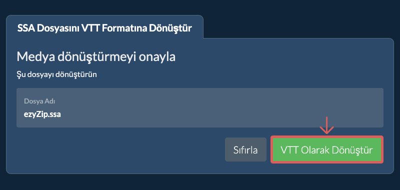 VTT Olarak Dönüştür VTT Olarak Dönüştür