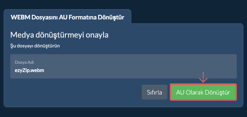 AU Olarak Dönüştür