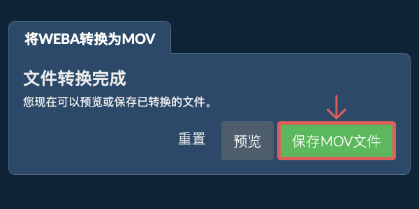 保存MOV文件 转换为MOV文件