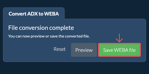 Convert to WEBA