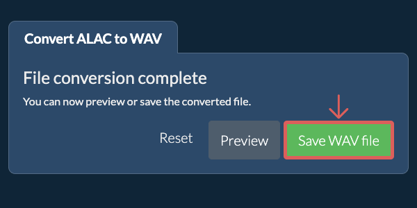 Save WAV file Convert to WAV