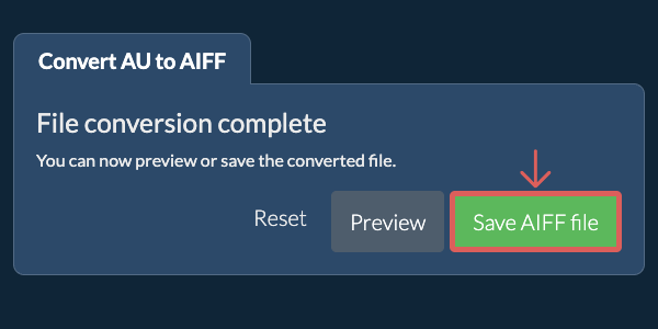 Save AIFF file Convert to AIFF