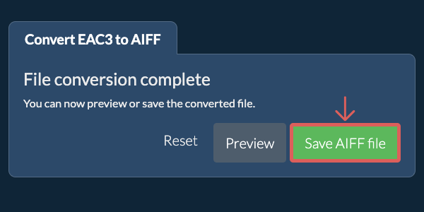 Save AIFF file Convert to AIFF