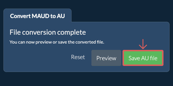 Save AU file Convert to AU