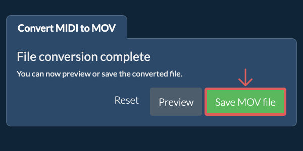 Save MOV file Convert to MOV