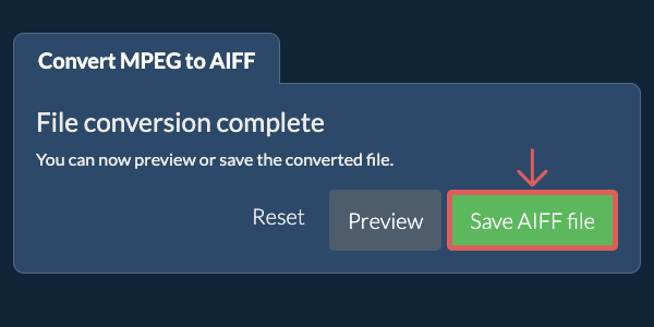 Save AIFF file Convert to AIFF