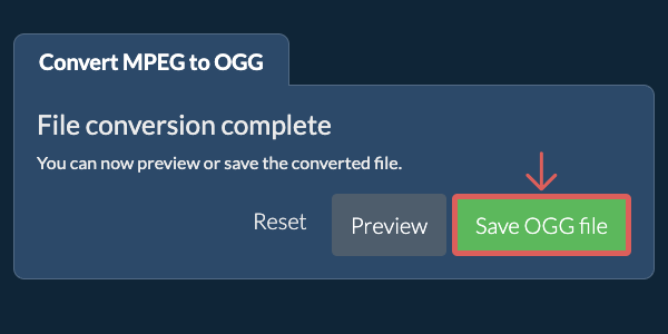 Save OGG file Convert to OGG