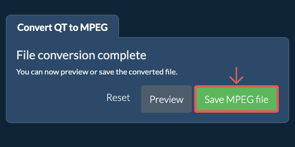 Save MPEG file Convert to MPEG