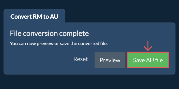 Save AU file Convert to AU