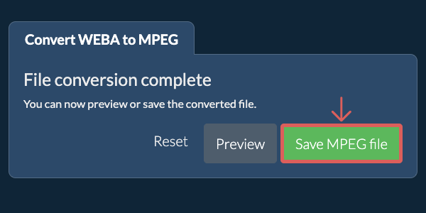 Save MPEG file Convert to MPEG