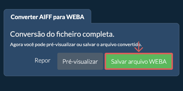 Salvar arquivo WEBA Converter em WEBA