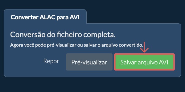 Salvar arquivo AVI Converter em AVI