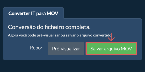 Salvar arquivo MOV Converter em MOV