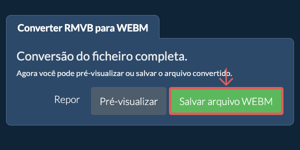 Salvar arquivo WEBM Converter em WEBM