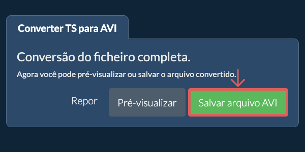 Salvar arquivo AVI Converter em AVI