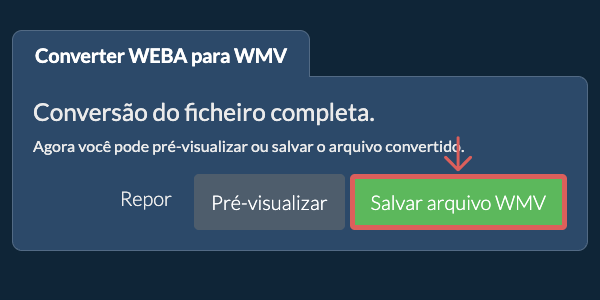 Salvar arquivo WMV Converter em WMV