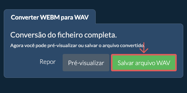Salvar arquivo WAV Converter em WAV