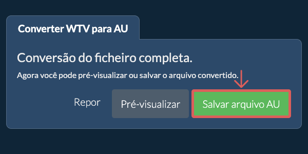Salvar arquivo AU Converter em AU