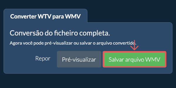 Salvar arquivo WMV Converter em WMV