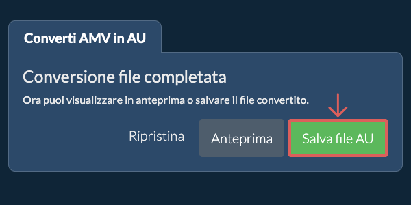 Salva file AU Converti in AU