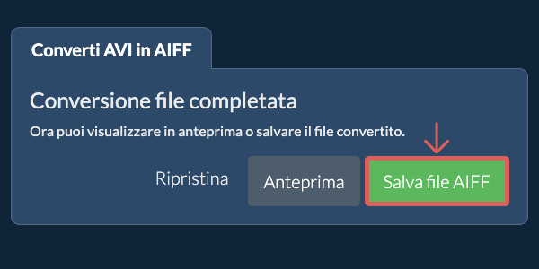 Salva file AIFF Converti in AIFF