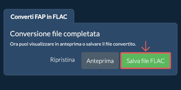 Salva file FLAC Converti in FLAC