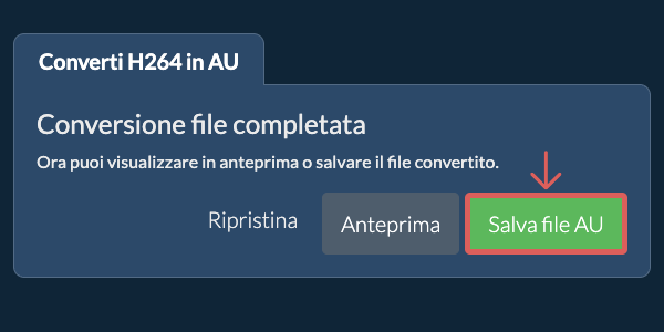 Salva file AU Converti in AU